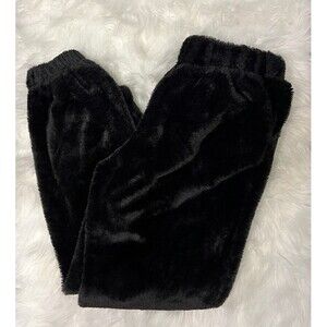 Women’s Black Fluffy Soft Lounge Pants Size S 4-6 Cozy Soft